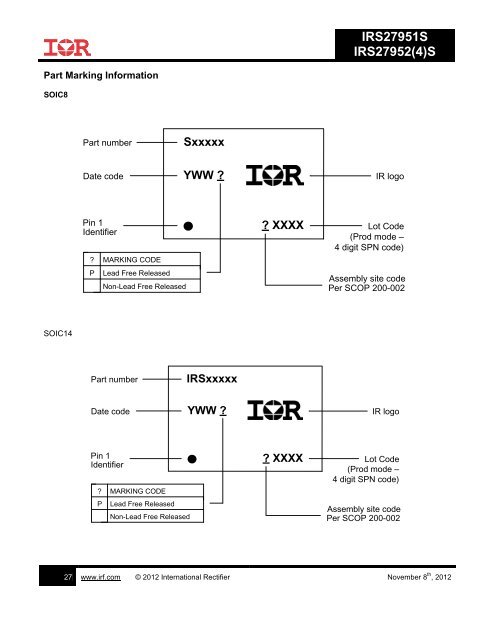 IRS27951S IRS27952(4)S - International Rectifier