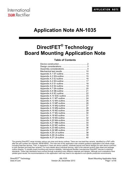 Application Note An 1035 International Rectifier