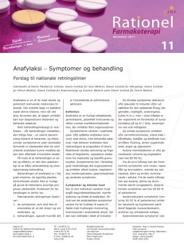 Anafylaksi - Symptomer og behandling - Institut for Rationel ...