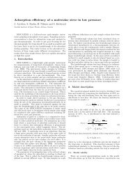 Adsorption efficiency of a molecular sieve in low pressure