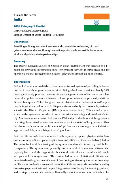 Good Practices and Innovations in Public Governance 2003-2011