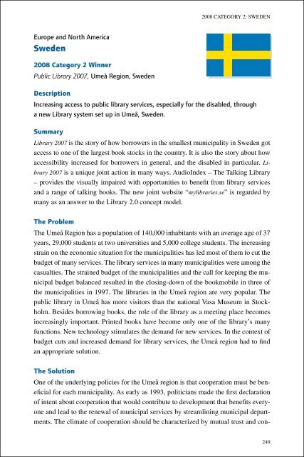 Good Practices and Innovations in Public Governance 2003-2011