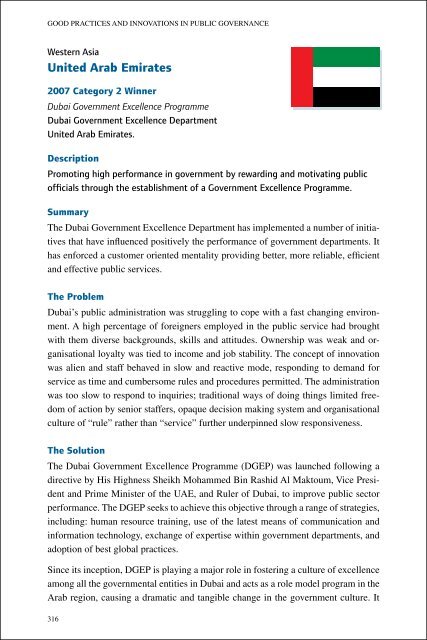 Good Practices and Innovations in Public Governance 2003-2011