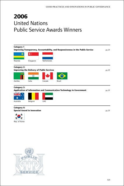 Good Practices and Innovations in Public Governance 2003-2011