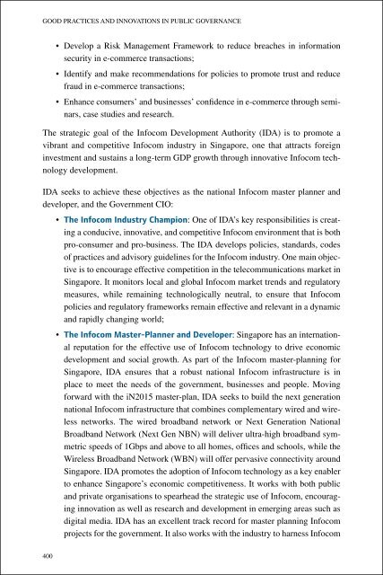 Good Practices and Innovations in Public Governance 2003-2011