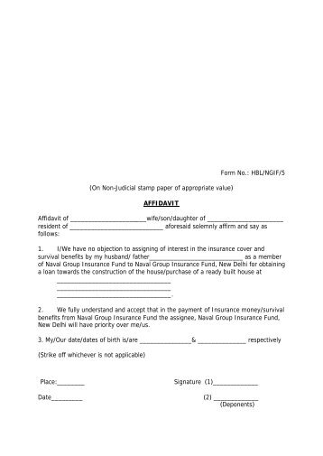 Form No.: HBL/NGIF/5 (On Non-Judicial stamp paper of appropriate ...
