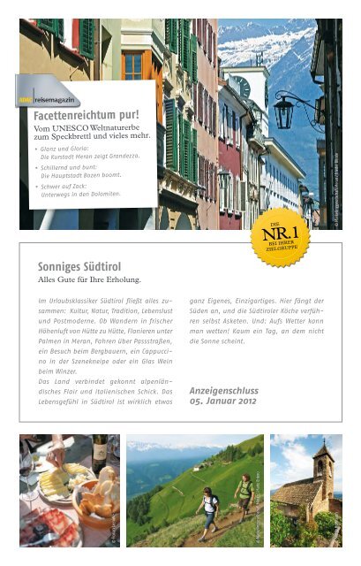 Südtirol 2012 Schmelztiegel der Kulturen & Gegensätze!