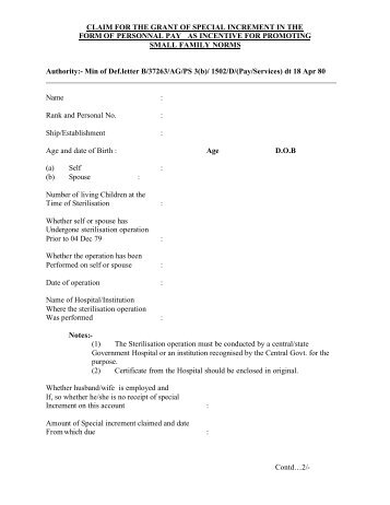 Special Increment for Promoting Small Family Norm