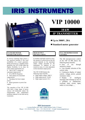 VIP 10000 - IRIS Instruments