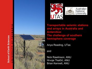 Transportable seismic stations and arrays in Australia and ... - IRIS