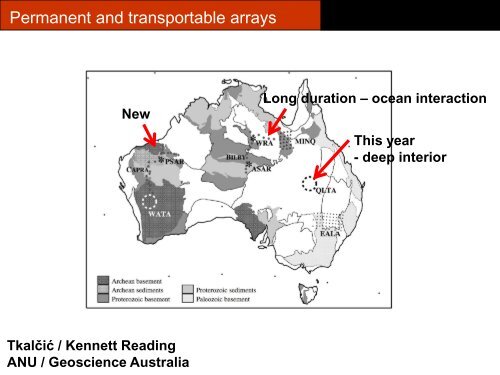 Transportable seismic stations and arrays in Australia and ... - IRIS