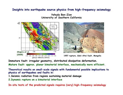 Insights into earthquake source physics from high-frequency ... - IRIS