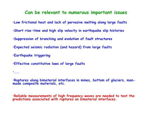 Insights into earthquake source physics from high-frequency ... - IRIS