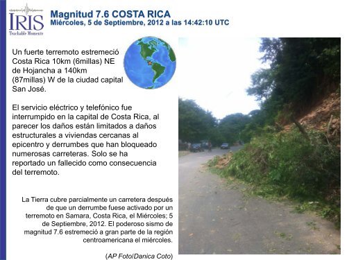 Magnitud 7.6 COSTA RICA - IRIS