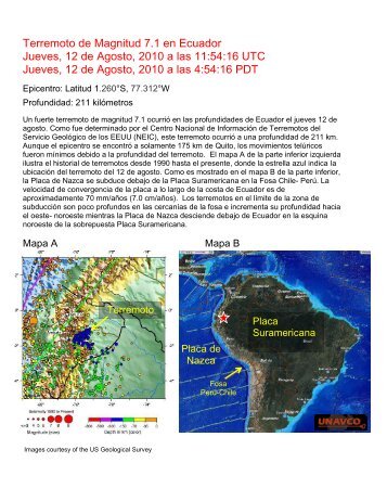 Terremoto de Magnitud 7.1 en Ecuador Jueves, 12 de Agosto ... - IRIS