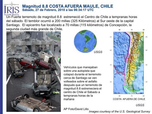Magnitud 8.8 COSTA AFUERA MAULE, CHILE - IRIS