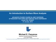 An Introduction to Surface Wave Analysis Michael E. Pasyanos - IRIS