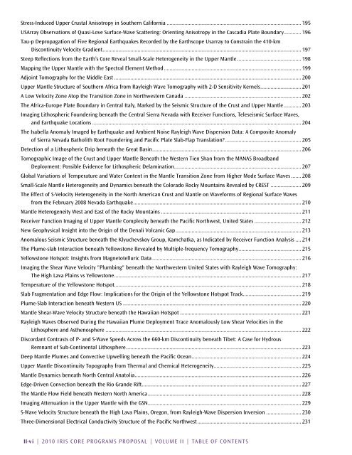 Download Volume II Accomplisments (28 Mb pdf). - IRIS