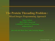 The Protein Threading Problem : - Irisa