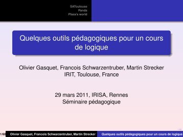 Download slides of a presentation in Rennes / TÃ©lÃ©charger les ... - IRIT