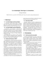 La terminologie, historique et orientations - IRIT