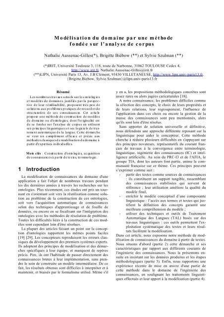 In actes de la conf. IC'2000 (10-12 mai, Toulouse) - IRIT