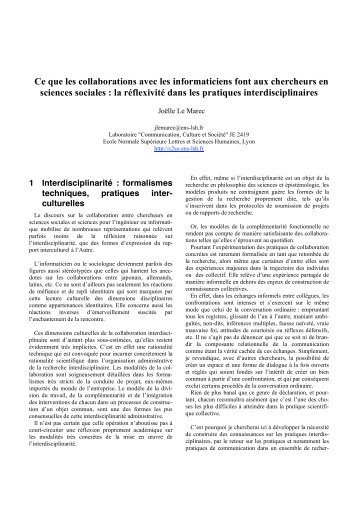Ce que les collaborations avec les informaticiens font aux ... - IRIT