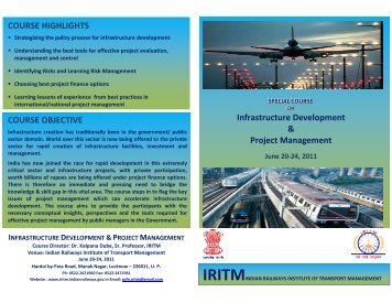 infrastructure development & project management - Indian Railways ...