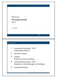 Entscheiden II&IV;, Srache - Institut für Raum - ETH Zürich