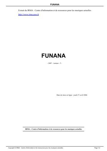 FUNANA - Irma