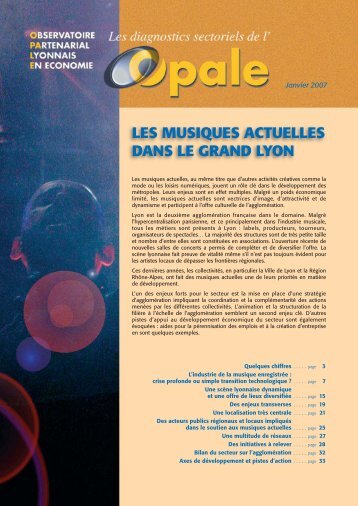 LES MUSIQUES ACTUELLES DANS LE GRAND LYON - Opale