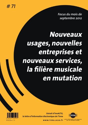 Nouveaux usages, nouvelles entreprises et nouveaux ... - Irma