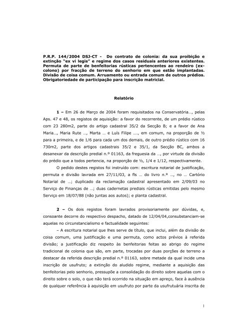 Escritura de divisão de coisa comum