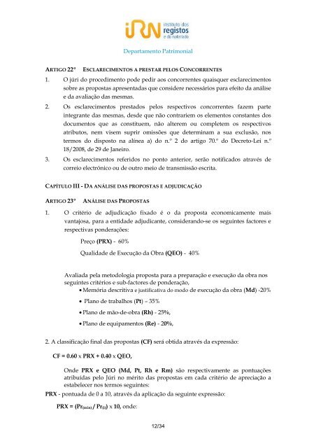 programa de procedimento - Instituto dos Registos e Notariado