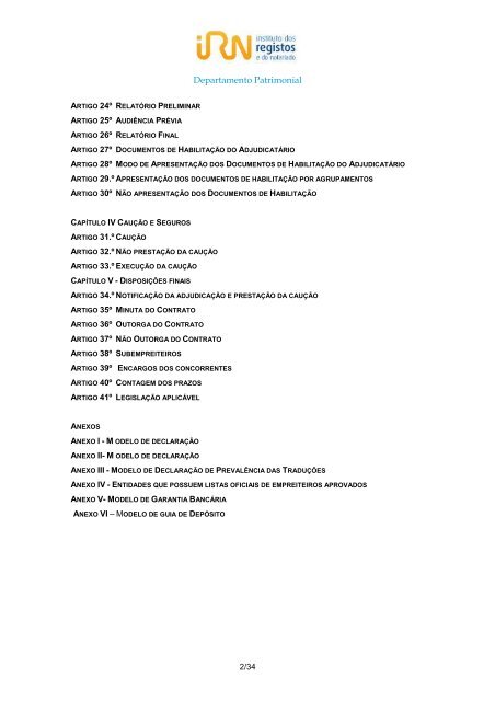 programa de procedimento - Instituto dos Registos e Notariado