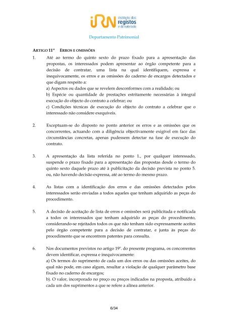 programa de procedimento - Instituto dos Registos e Notariado