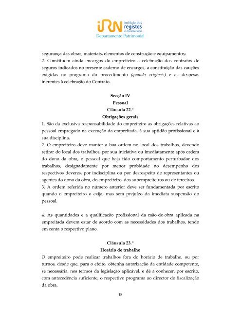 CADERNO DE ENCARGOS