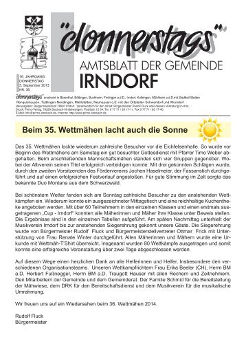 Beim 35. Wettmähen lacht auch die Sonne - Irndorf