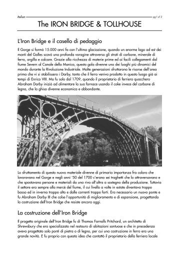 ITALIAN IRON BRIDGE (Page 1) - Ironbridge Gorge Museum