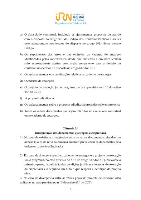 Caderno de Encargos