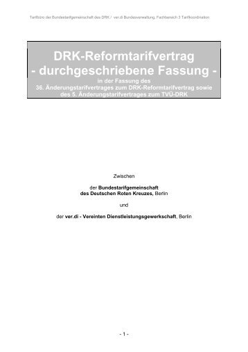 Durchgeschriebene Fassung des DRK- Reformtarifvertrages