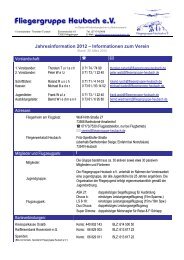 Jahresinformation 2012 - Fliegergruppe Heubach ev