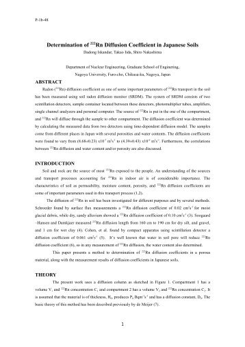 Determination of 222 Rn Diffusion Coefficient in Japanese Soils