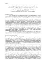 Energy Response Characteristics of Several Neutron Measuring ...