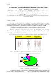 The Measurement of Released Radionuclides during TIG-Welding ...