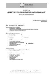 Handout Selbstverwirklichung durch ... - IRPB-Salzburg