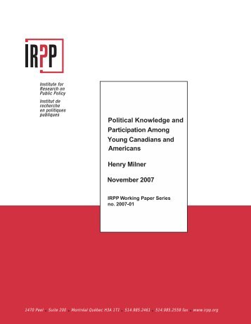 Study - Institute for Research on Public Policy