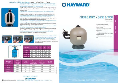 SERIE PRO - SIDE &amp; TOP - Hayward Pool Europe