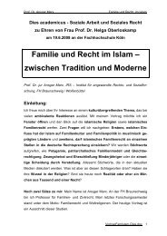 Familie und Recht im Islam - Institut fÃ¼r angewandte Rechts- und ...
