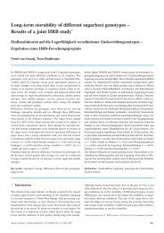 Long-term storability of different sugarbeet genotypes – Results ... - Irs